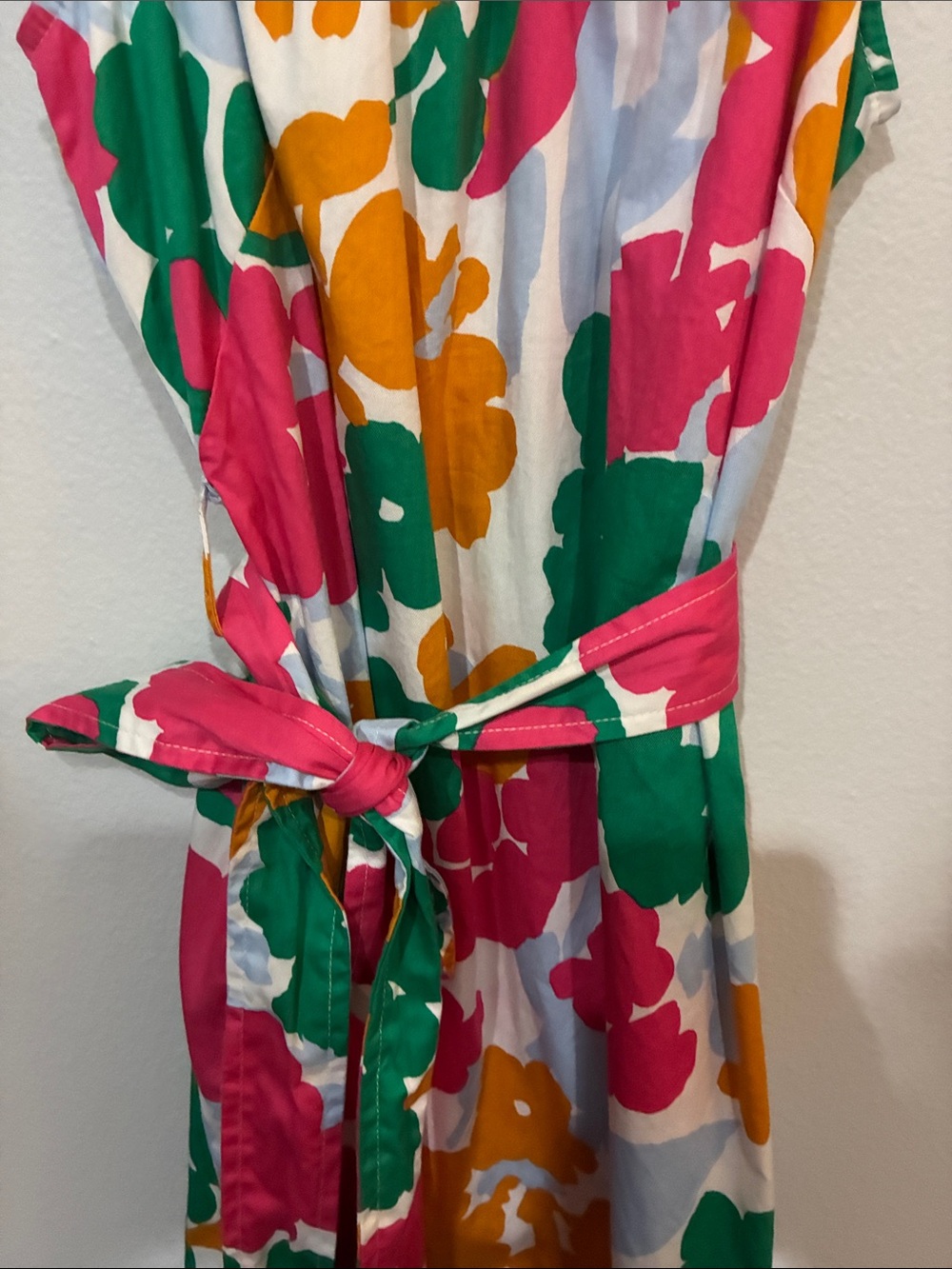 Free Assembly Bright Floral Sleeveless Tie-Waist Dress - Multi - Picture 5 of 8